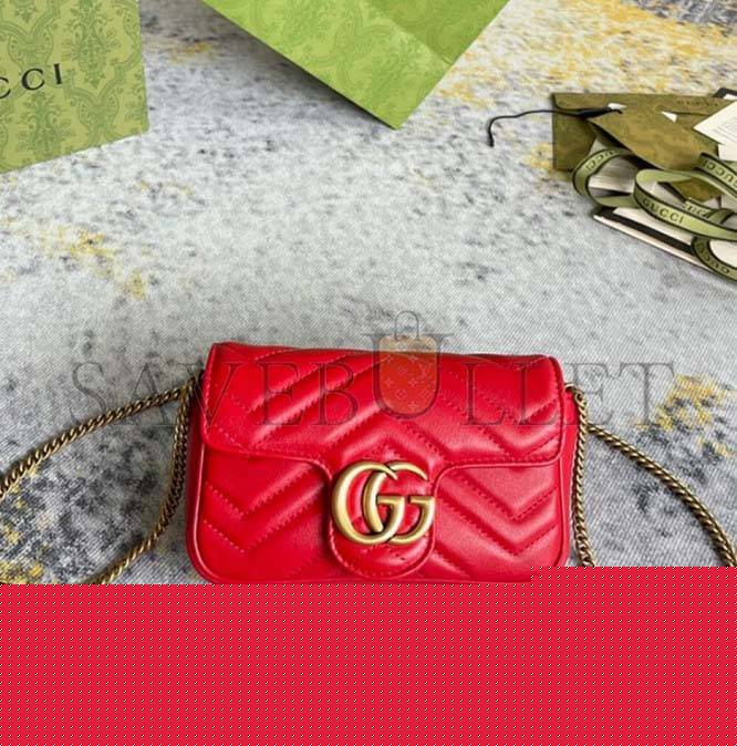 G*u*i marmont matelasse leather super mini bag 476433 (19.5*10.2*5.1cm)